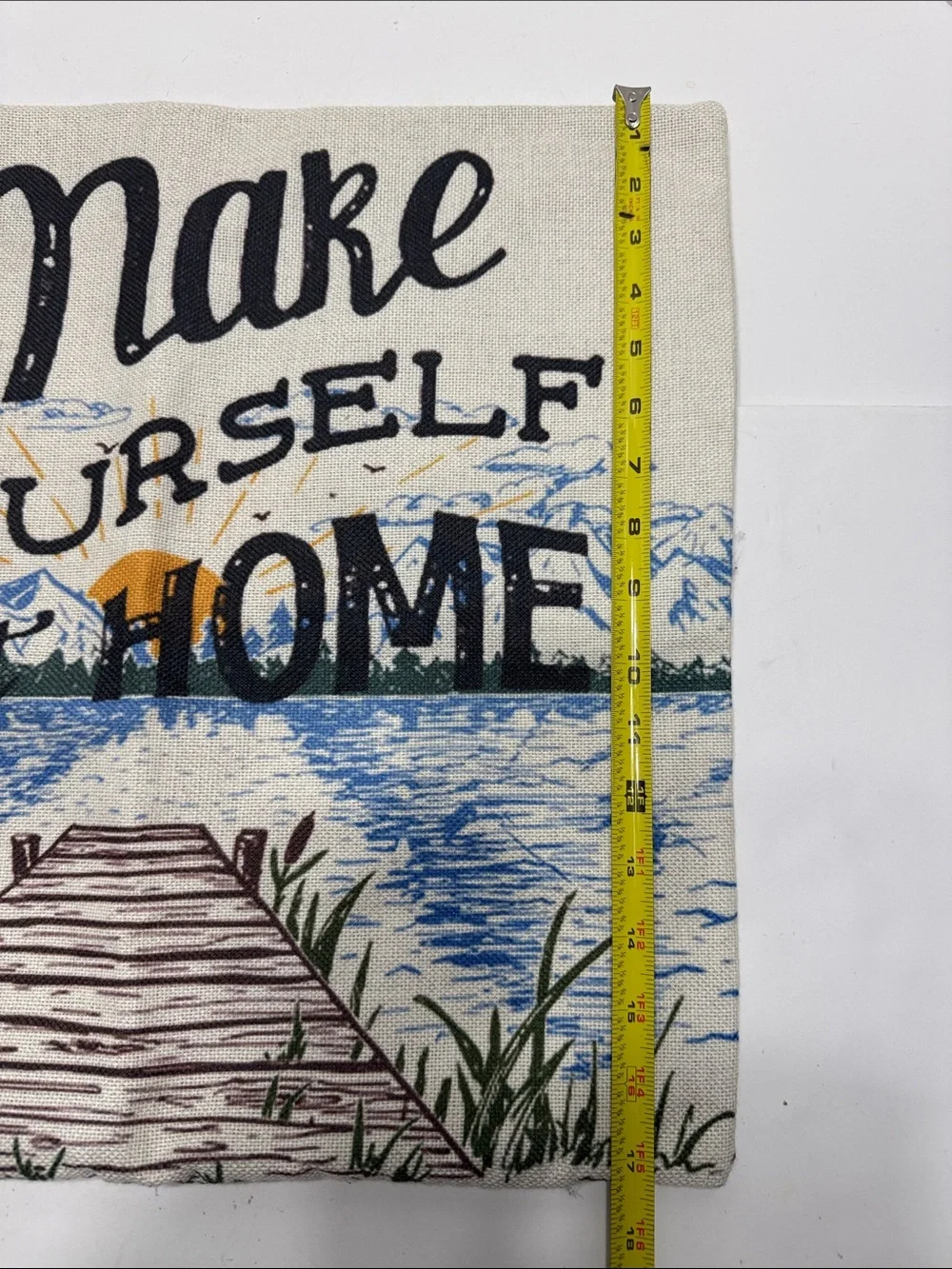 Make Yourself At Home Square Pillow Cover in Soft Cream